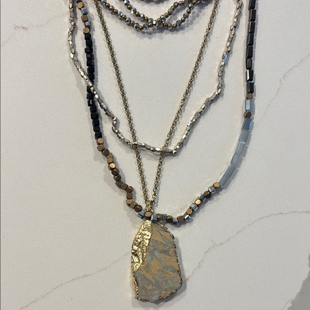 Nordstrom 3 Multi-Layered Necklaces… Mixed Metals… NWT